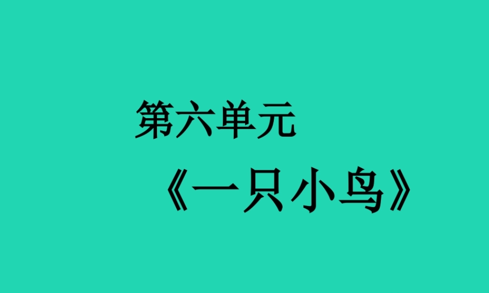 三年级语文上册 5《鸟儿》一只小鸟（第1课时）课件 北师大版