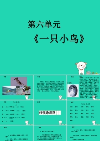 三年级语文上册 5《鸟儿》一只小鸟（第1课时）课件 北师大版