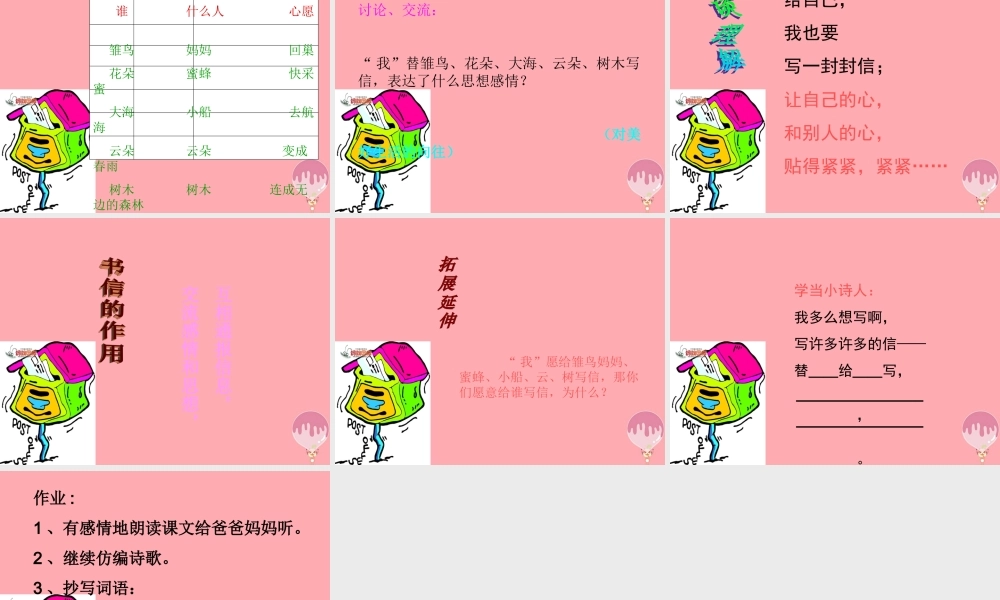 三年级语文上册 第一单元 信课件3 鄂教版-鄂教版小学三年级上册语文课件