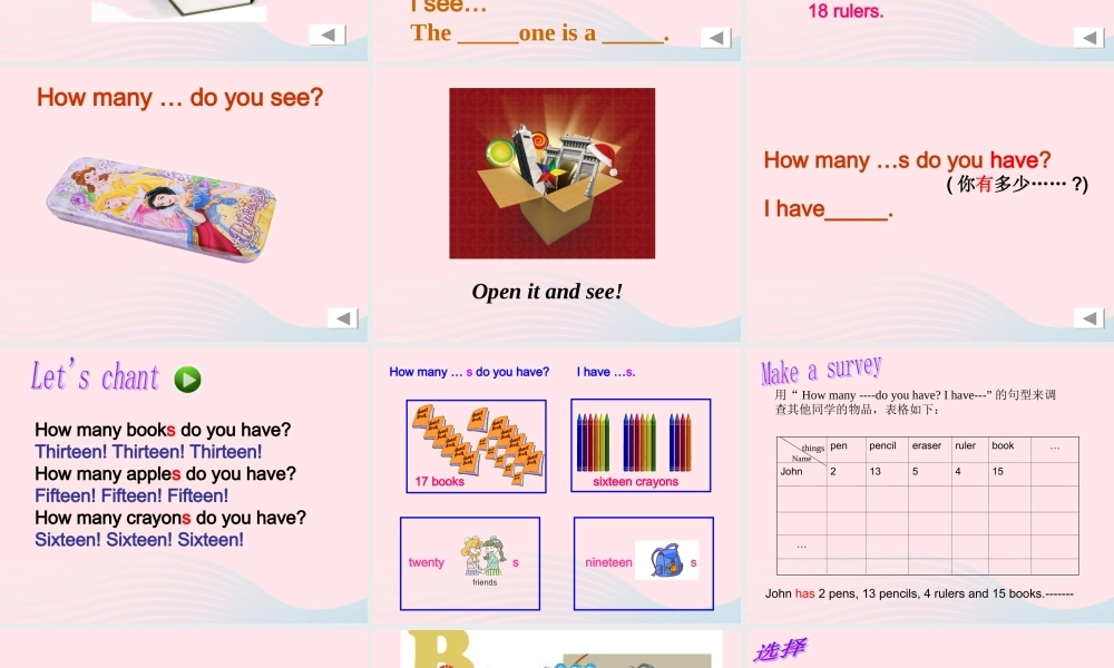 三年级英语下册 Unit 6 How many B Let's learn Let's talk教学课件 人教PEP-人教PEP小学三年级下册英语课件