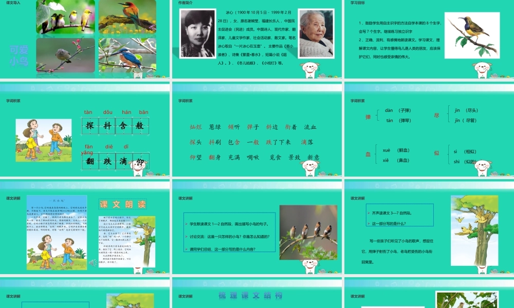 三年级语文上册 5《鸟儿》一只小鸟教学课件 北师大版-北师大版小学三年级上册语文课件