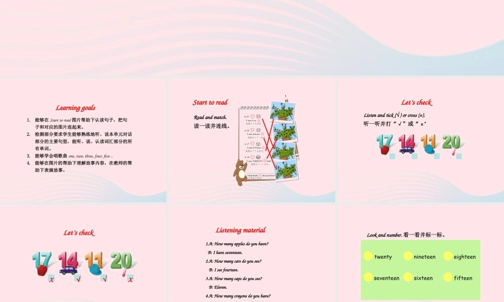 三年级英语下册 Unit 6 How many B Start to read教学课件 人教PEP-人教PEP小学三年级下册英语课件