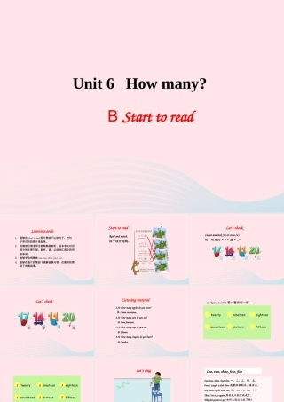 三年级英语下册 Unit 6 How many B Start to read教学课件 人教PEP-人教PEP小学三年级下册英语课件