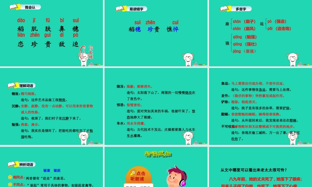 三年级语文上册 7《不同的视角》走进经典 稻草人（一）（第1课时）课件 长春版