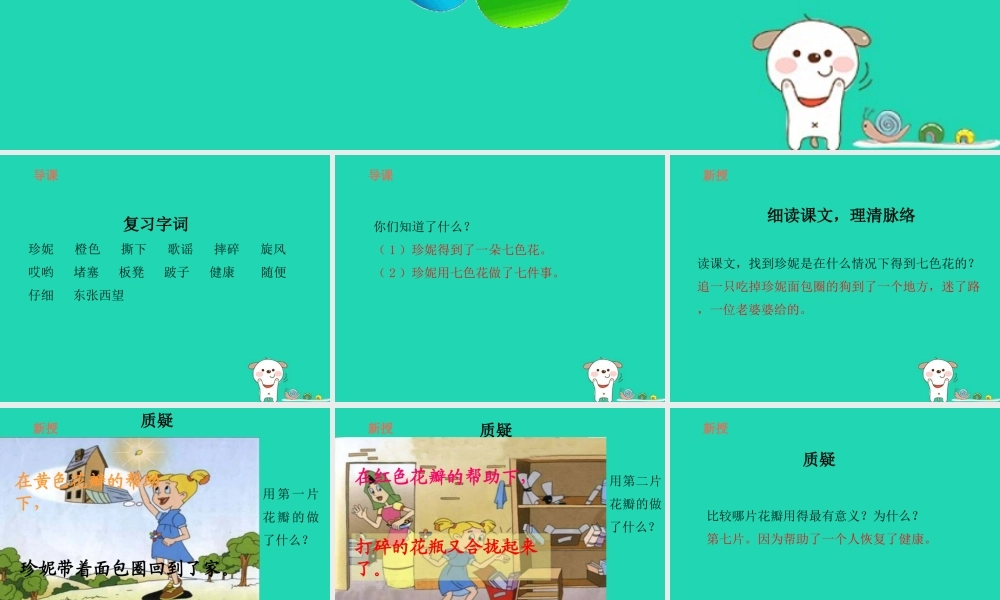 三年级语文上册 7《幻想和想象》七色花（第2课时）课件 北师大版