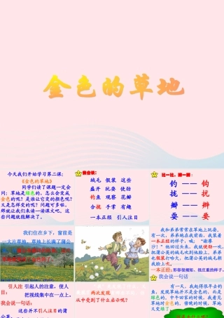 三年级语文上册 第一组 2《金色的草地》课堂教学课件2 新人教版-新人教版小学三年级上册语文课件