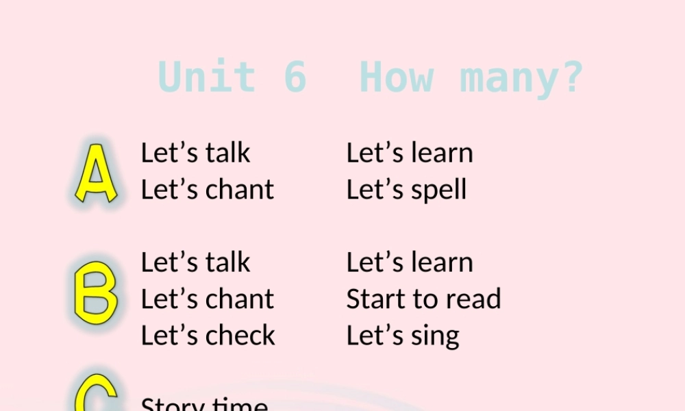 三年级英语下册 Unit 6 How many课件