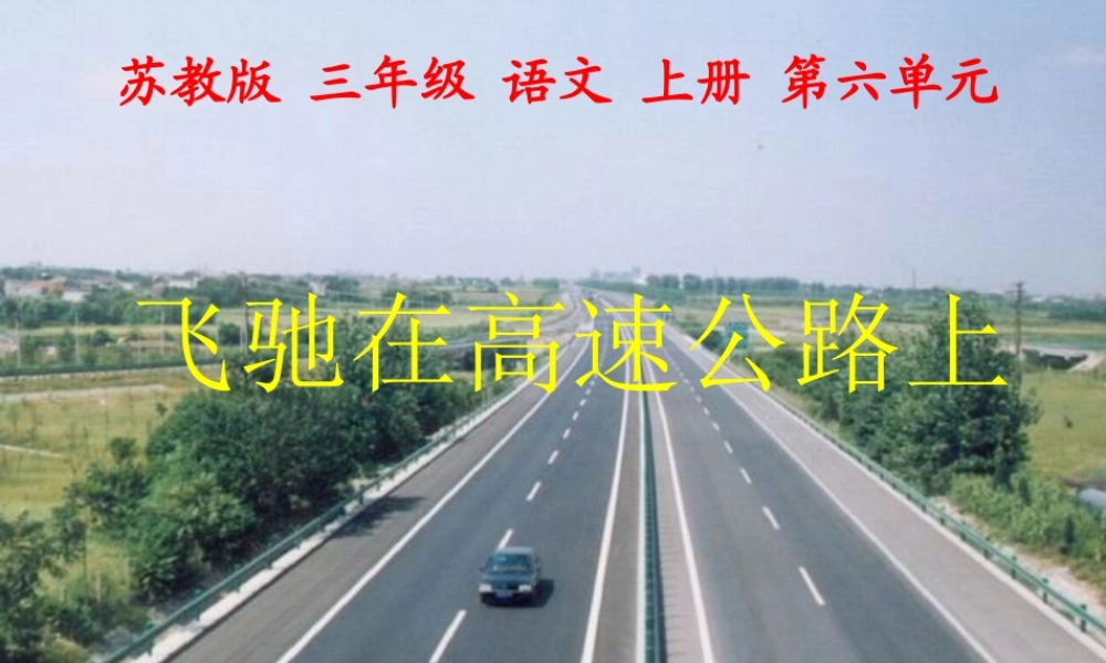 三年级语文上册 第20课 飞驰在高速公路上课件 苏教版-苏教版小学三年级上册语文课件