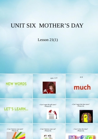 三年级英语下册 Unit 6 Mother’s Day Lesson 21课件 北京课改版-北京课改版小学三年级下册英语课件