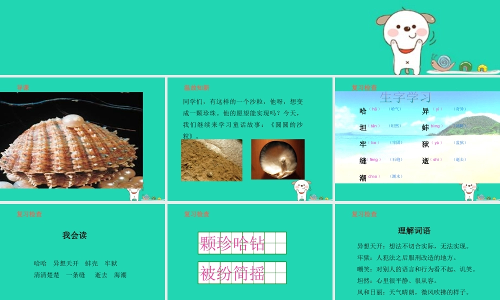 三年级语文上册 8《海底世界》圆圆的沙粒（第1课时）课件 北师大版