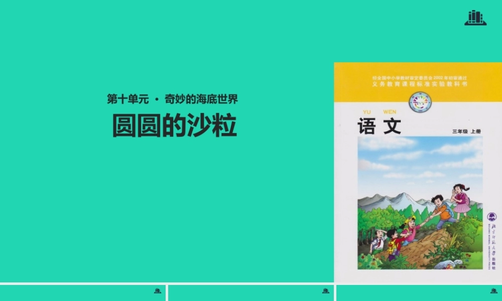 三年级语文上册 8《海底世界》圆圆的沙粒教学课件 北师大版-北师大版小学三年级上册语文课件