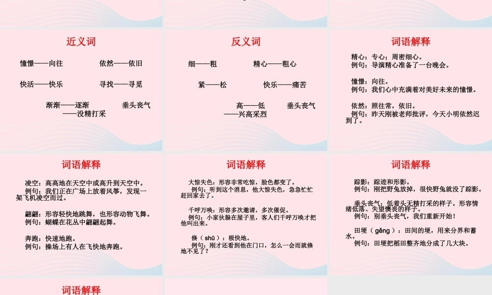 三年级语文上册 第三单元 10《风筝》词语学习课件 鲁教版-鲁教版小学三年级上册语文课件