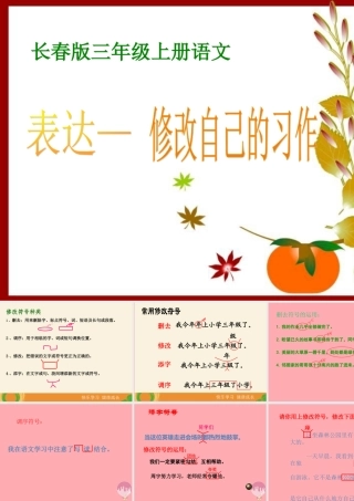 三年级语文上册 修改自己的习作课件2 长春版-长春版小学三年级上册语文课件