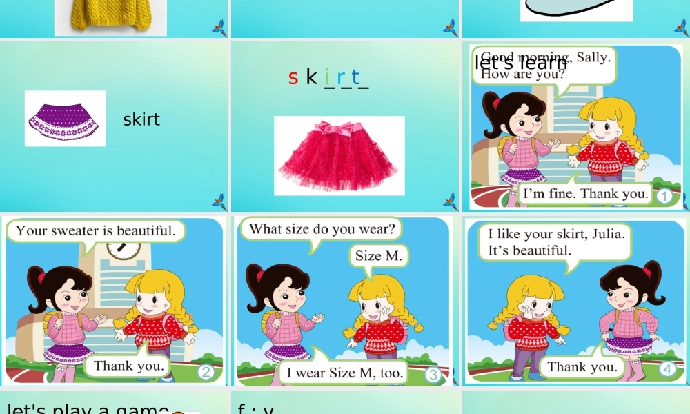 三年级英语下册 Unit 7 Clothes（2）Part B课件3 闽教版（三起）-闽教版小学三年级下册英语课件