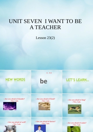 三年级英语下册 Unit 7 I want to be a teacher Lesson 23课件 北京课改版-北京课改版小学三年级下册英语课件