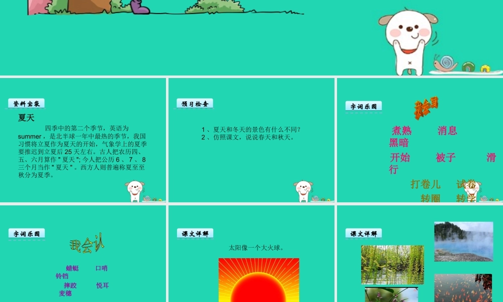 三年级语文上册 第八单元 22 夏天和冬天课件 鄂教版-鄂教版小学三年级上册语文课件