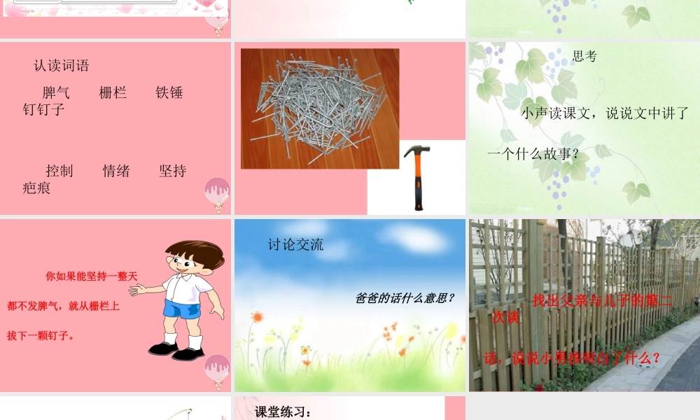三年级语文上册 第六单元 钉子的故事课件1 西师大版-西师大版小学三年级上册语文课件