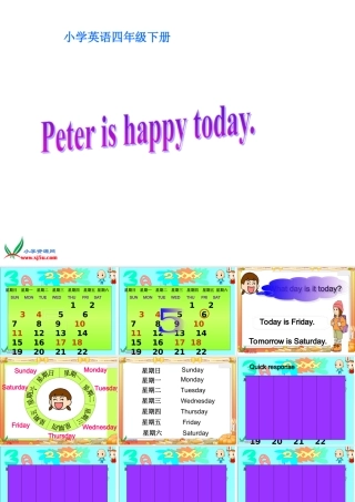 三年级英语下册 Unit 7 Peter is happy today课件湘少版