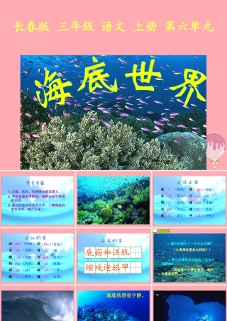 三年级语文上册 第六单元 海底世界课件1 长春版-长春版小学三年级上册语文课件