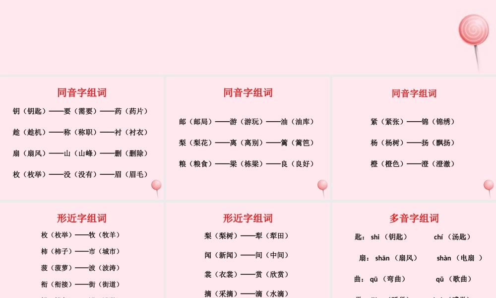 三年级语文上册 第三单元 11《秋天的雨》词语学习课件 鲁教版-鲁教版小学三年级上册语文课件