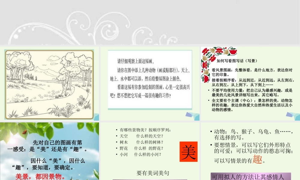 三年级语文上册 习作三 看图写话作文课件1 苏教版-苏教版小学三年级上册语文课件