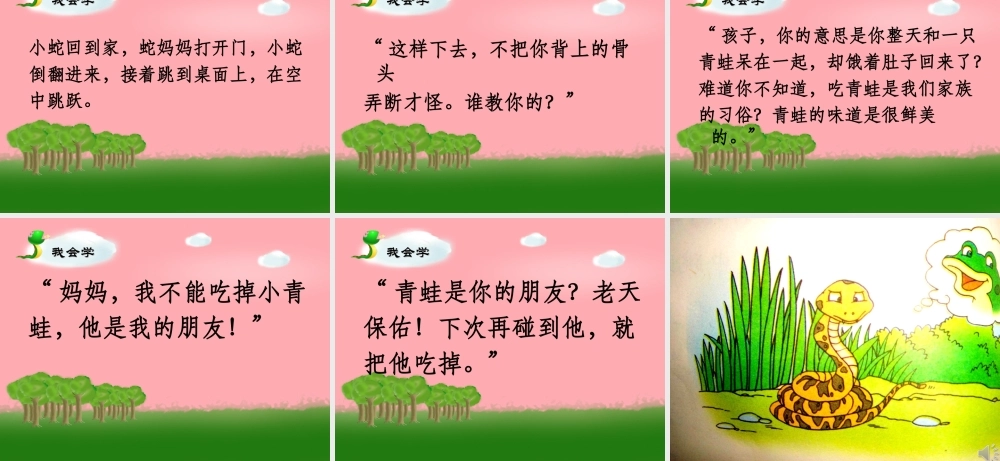 三年级语文上册 第六单元 青蛙和蛇课件4 鄂教版-鄂教版小学三年级上册语文课件
