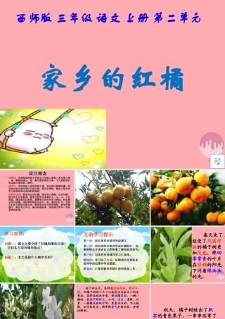 三年级语文上册 第二单元 家乡的红橘课件5 西师大版-西师大版小学三年级上册语文课件