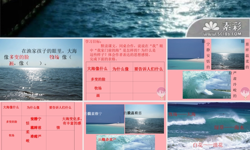 三年级语文上册 第六单元 我家门前的海课件5 长春版-长春版小学三年级上册语文课件