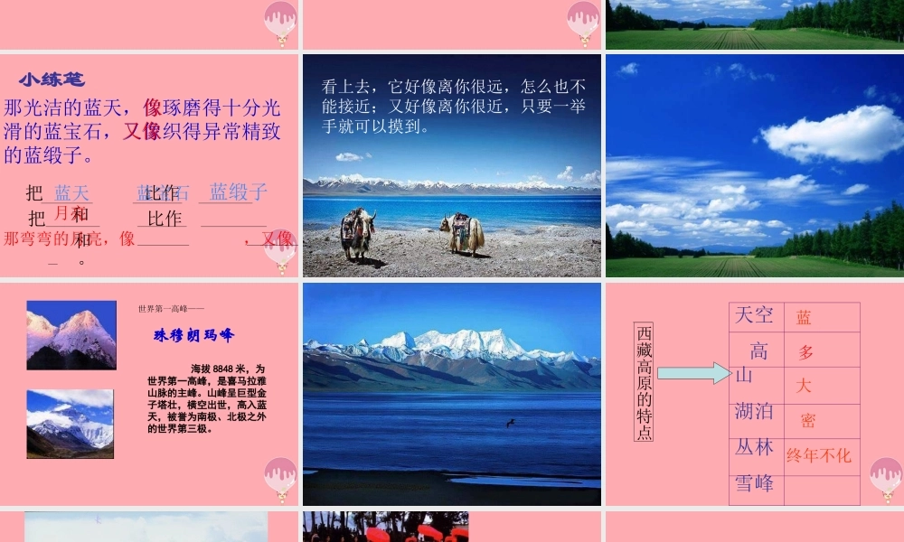 三年级语文上册 第二单元 西藏高原课件4 西师大版-西师大版小学三年级上册语文课件