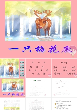 三年级语文上册 第六单元 一只梅花鹿课件1 西师大版-西师大版小学三年级上册语文课件