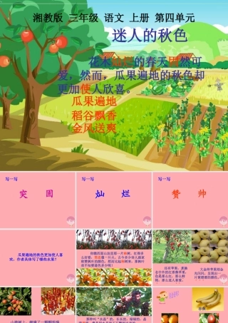 三年级语文上册 第四单元 迷人的秋色课件3 湘教版-湘教版小学三年级上册语文课件