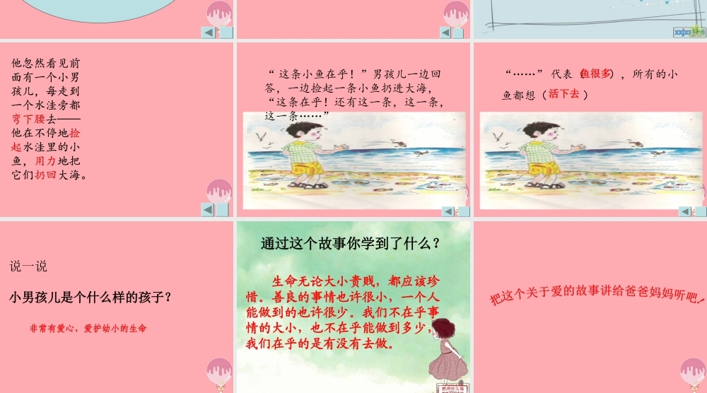 三年级语文上册 第四单元 这条小鱼在乎课件3 西师大版-西师大版小学三年级上册语文课件