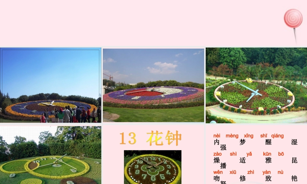 三年级语文上册 第四组 13《花钟》课堂教学课件4 新人教版-新人教版小学三年级上册语文课件