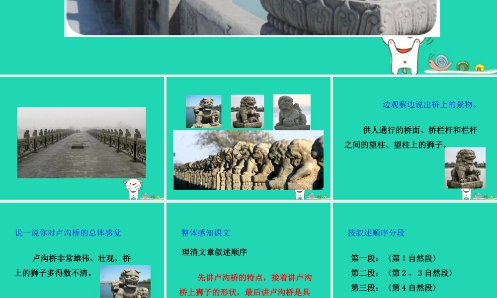 三年级语文上册 第四单元 11 卢沟桥的狮子课件 鄂教版-鄂教版小学三年级上册语文课件