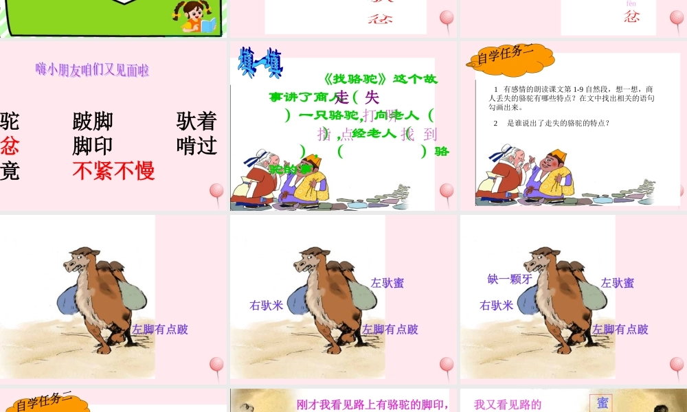 三年级语文上册 第四组 16《找骆驼》课堂教学课件4 新人教版-新人教版小学三年级上册语文课件