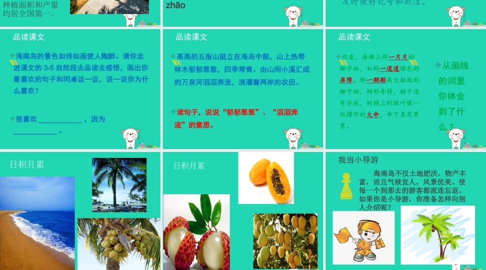 三年级语文上册 第二单元 7 南海明珠课件 湘教版