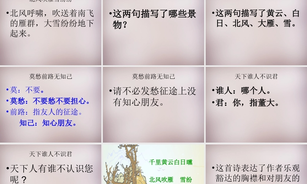 三年级语文上册《别董大》课件3 语文A版-语文A版小学三年级上册语文课件