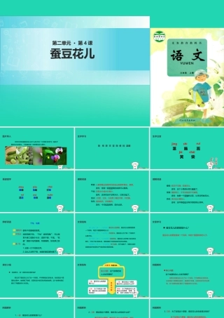 三年级语文上册 第二单元 8蚕豆花儿课件 冀教版-冀教版小学三年级上册语文课件
