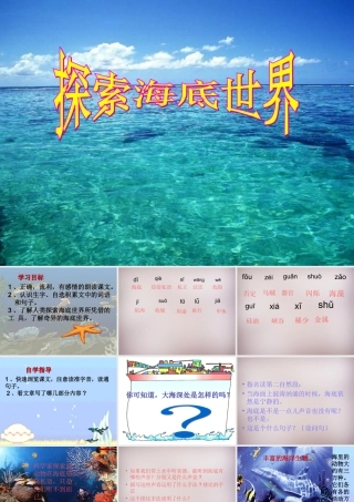 三年级语文上册《海底世界》课件2 语文A版-语文A版小学三年级上册语文课件