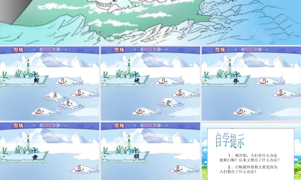 三年级语文上册 第九单元 喜爱音乐的白鲸课件2 长春版-长春版小学三年级上册语文课件