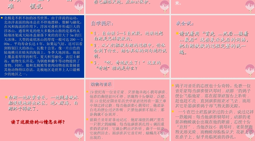 三年级语文上册 第九单元 喜爱音乐的白鲸课件4 长春版-长春版小学三年级上册语文课件