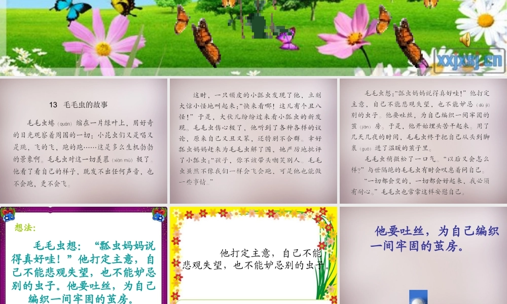 三年级语文上册《毛毛虫的故事》课件1 语文A版-语文A版小学三年级上册语文课件