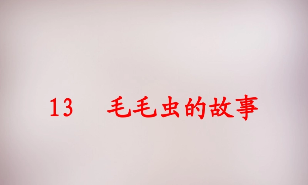 三年级语文上册《毛毛虫的故事》课件2 语文A版-语文A版小学三年级上册语文课件