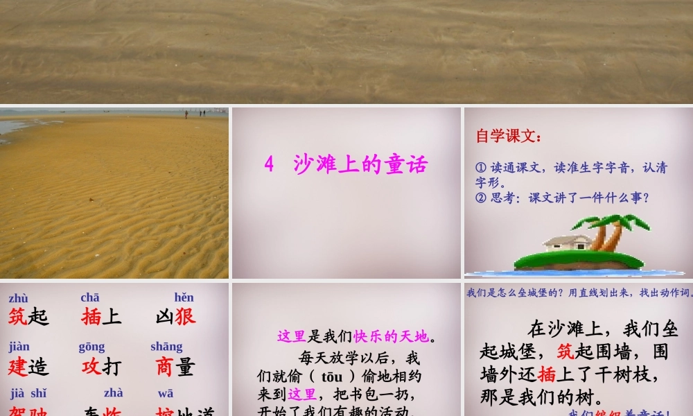 三年级语文上册《沙滩上的童话》课件2 语文A版-语文A版小学三年级上册语文课件