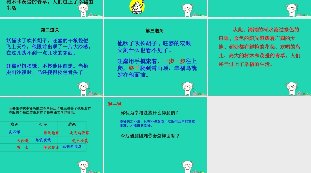 三年级语文上册 第五单元 19幸福鸟课件 冀教版