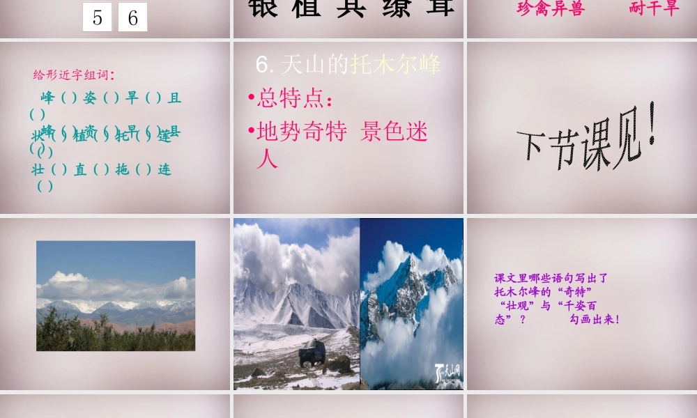 三年级语文上册《天山的托木尔峰》课件4 语文A版-语文A版小学三年级上册语文课件