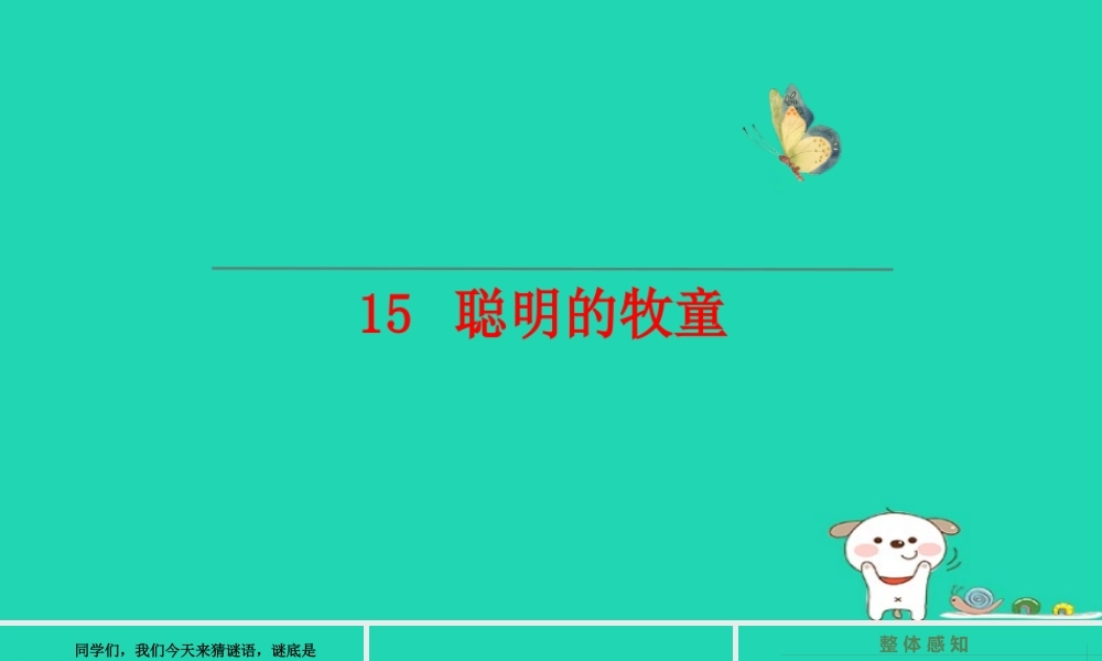三年级语文上册 第四单元 第15课《聪明的牧童》课件 语文S版-语文S版小学三年级上册语文课件