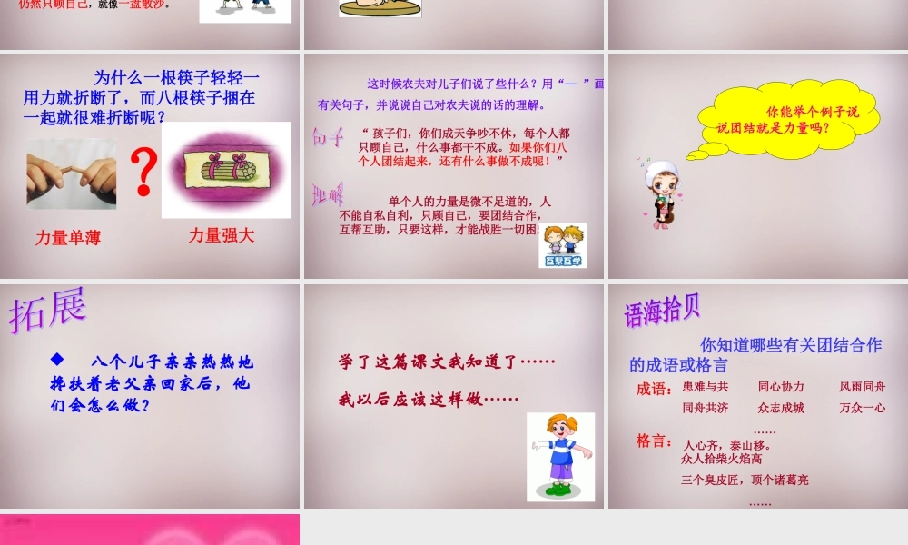 三年级语文上册《团结的力量》课件2 语文A版-语文A版小学三年级上册语文课件