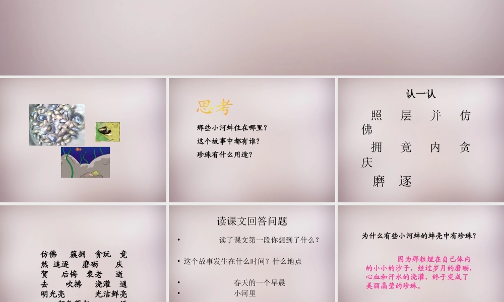 三年级语文上册《小河蚌的故事》课件3 语文A版-语文A版小学三年级上册语文课件