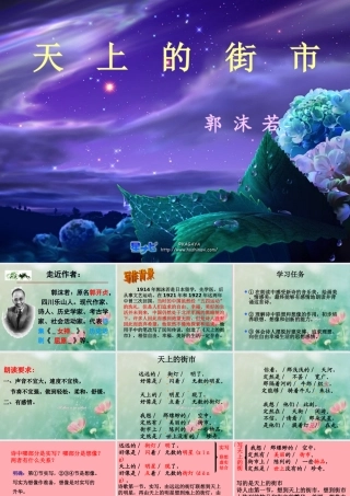 三年级语文上册 第四单元 天上的街市课件1 湘教版-湘教版小学三年级上册语文课件
